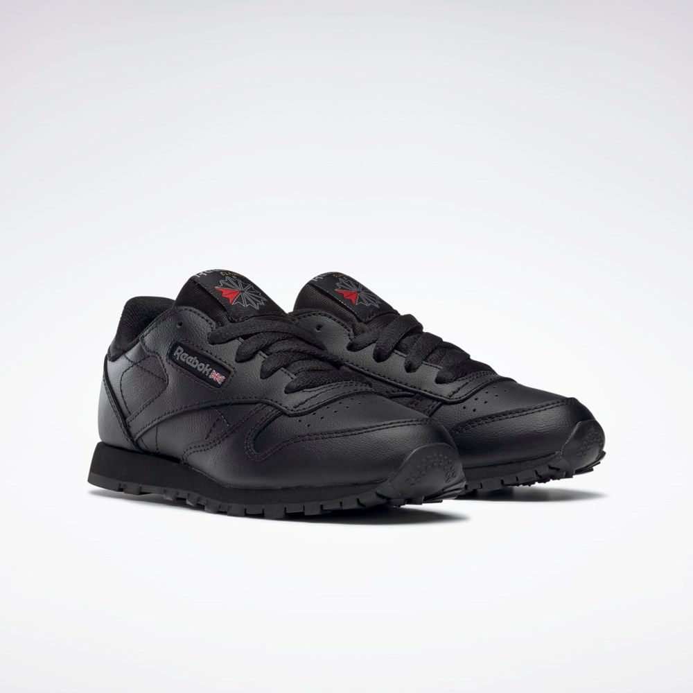 Reebok Classic Leather Shoes - Preschool Čierne | VOQPS8652