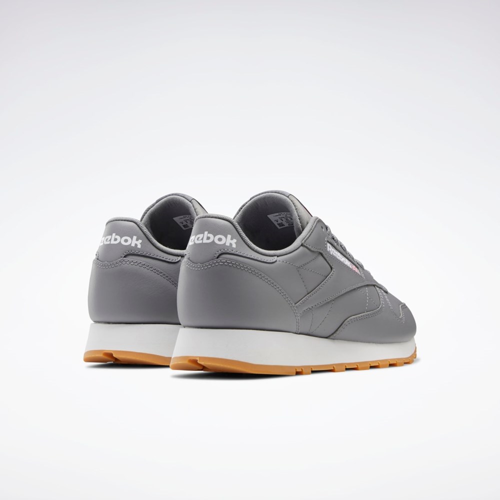 Reebok Classic Leather Shoes Siva Biele | EXWTC5712