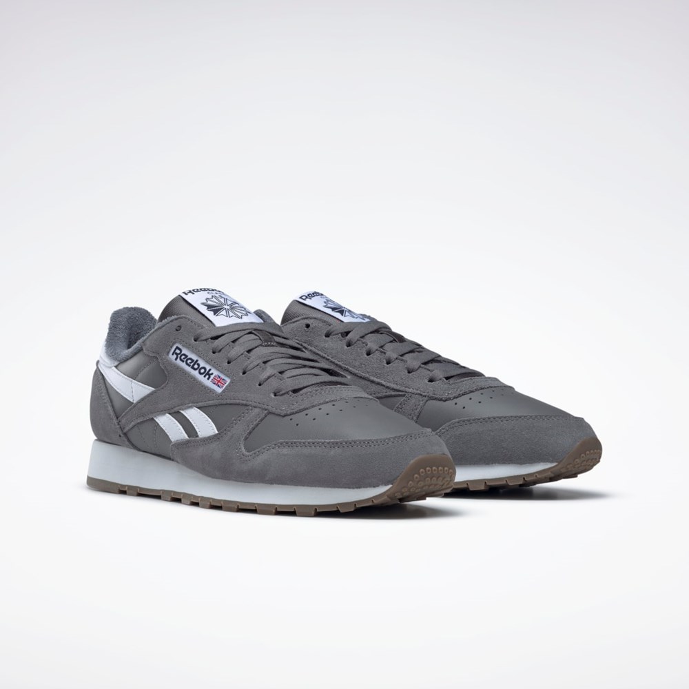 Reebok Classic Leather Shoes Siva Siva Biele | FGEHW7254