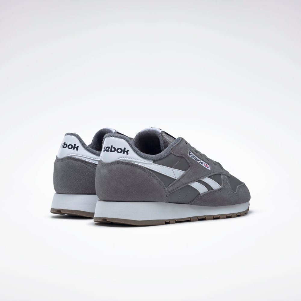 Reebok Classic Leather Shoes Siva Siva Biele | FGEHW7254