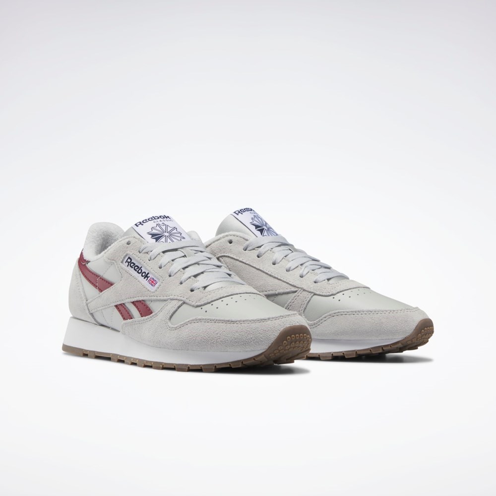 Reebok Classic Leather Shoes Siva Siva Bordove | MTPDS7415