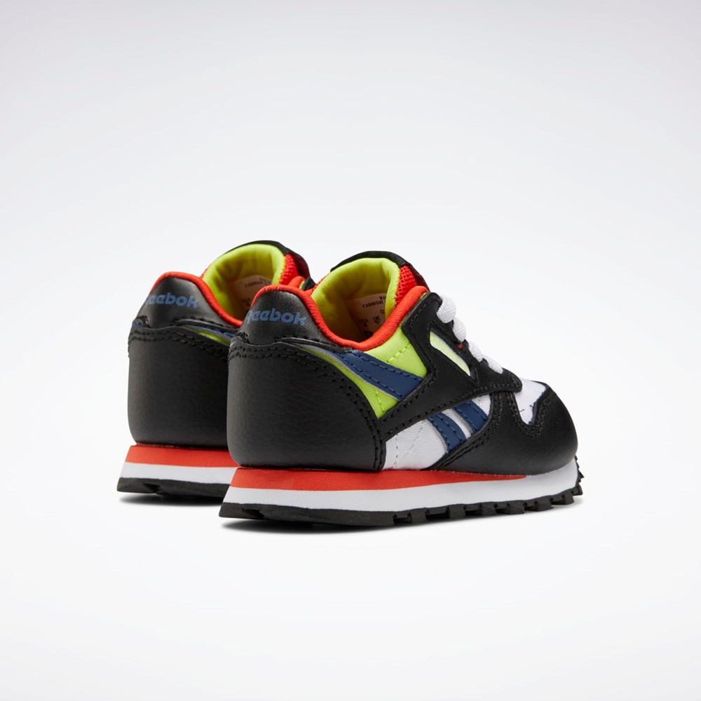 Reebok Classic Leather Shoes - Toddler Čierne Biele Červené | FLJAU7960