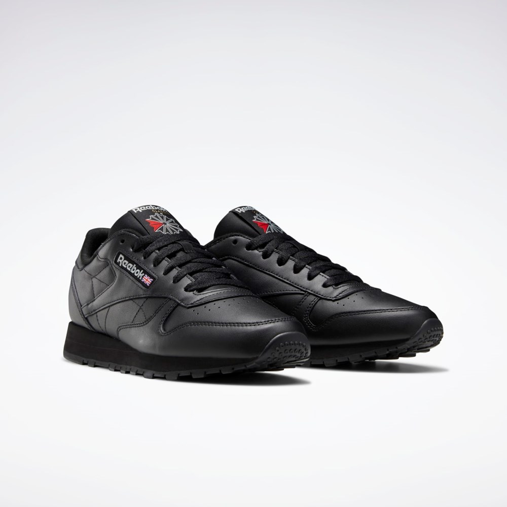 Reebok Classic Leather Shoes Čierne Čierne Siva | BGYKV1397