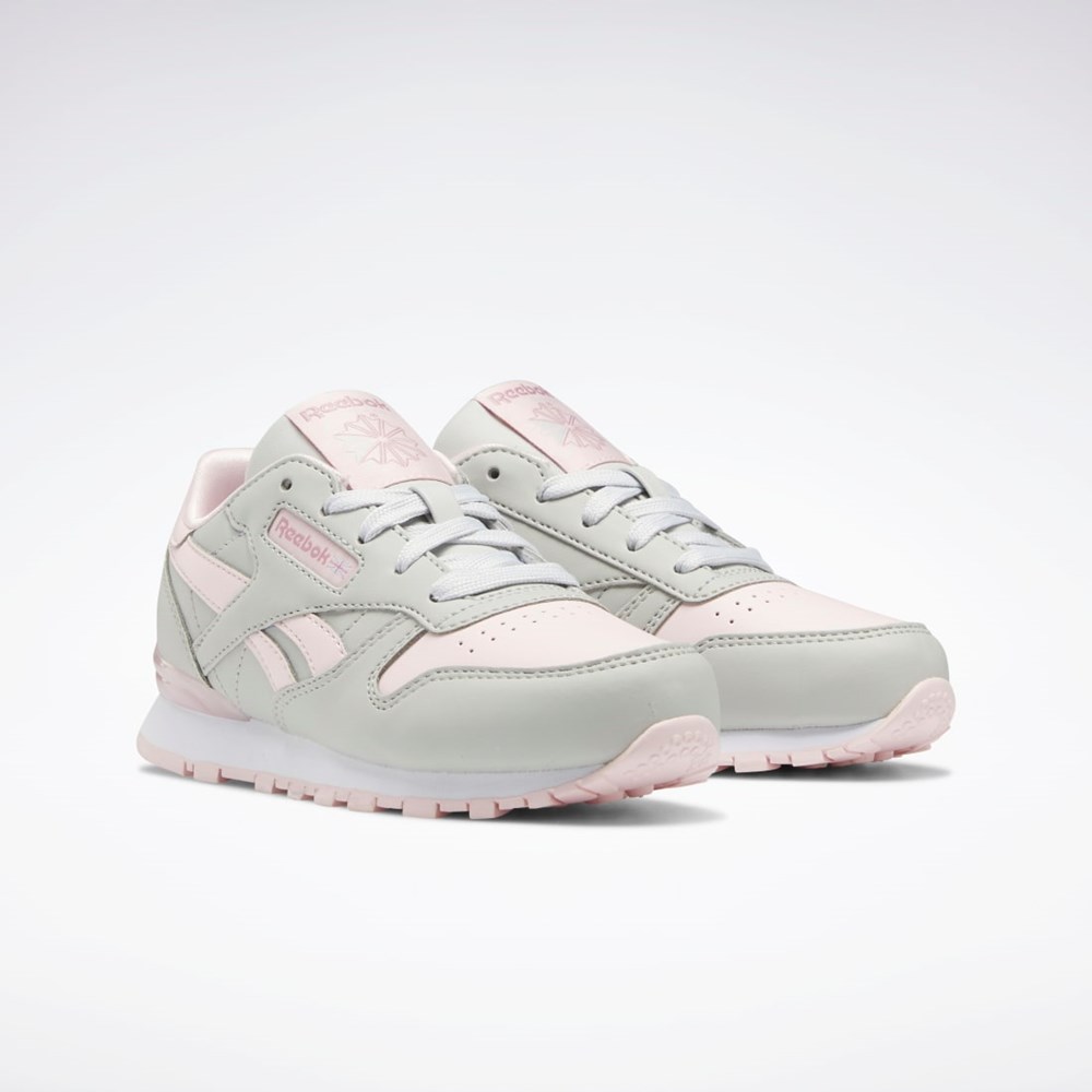 Reebok Classic Leather Step 'n' Flash Shoes - Preschool Siva Siva Ruzove | QIXYP4075