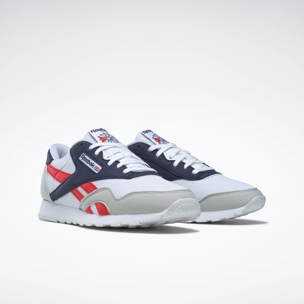 Reebok Classic Nylon Shoes Biele Námornícka Modrá Červené | RJOLW8954