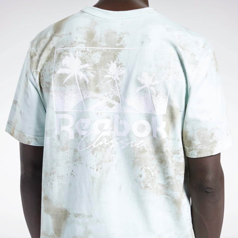 Reebok Classics Allover Print Grafika T-Shirt Svetlo | ZAJHB7158