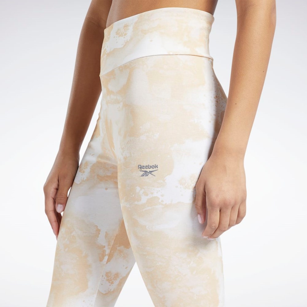 Reebok Classics Cloud Splatter-Print Leggings Stucco | SZJNT2806