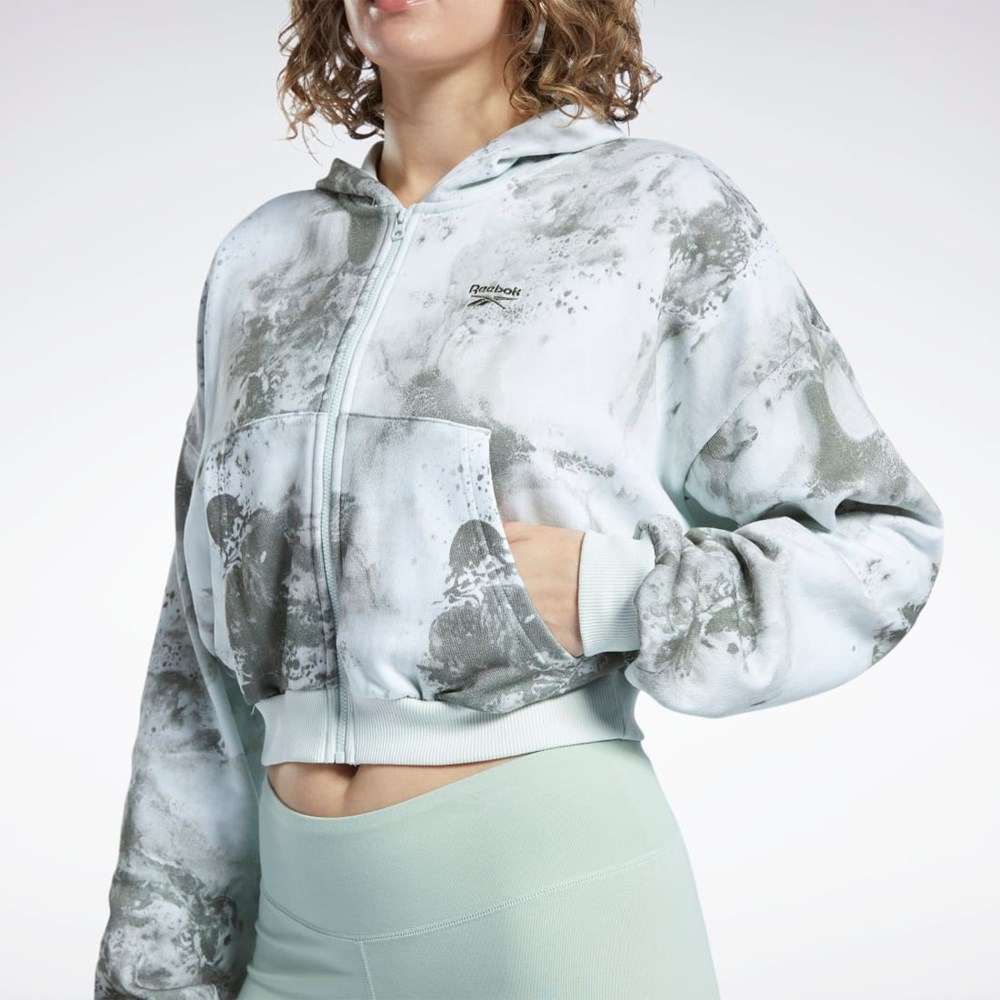 Reebok Classics Cloud Splatter-Print Zip-Up Sweatshirt Svetlo | VDIGY9625