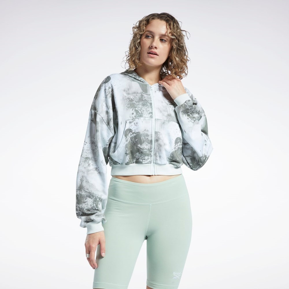 Reebok Classics Cloud Splatter-Print Zip-Up Sweatshirt Svetlo | VDIGY9625