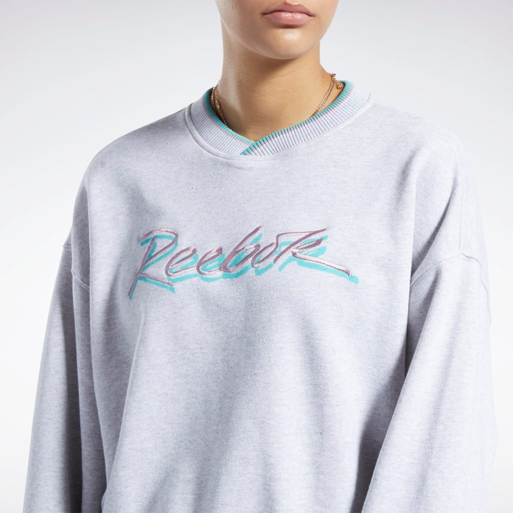 Reebok Classics Grafika Sweatshirt Svetlo Siva | WZYNU7039