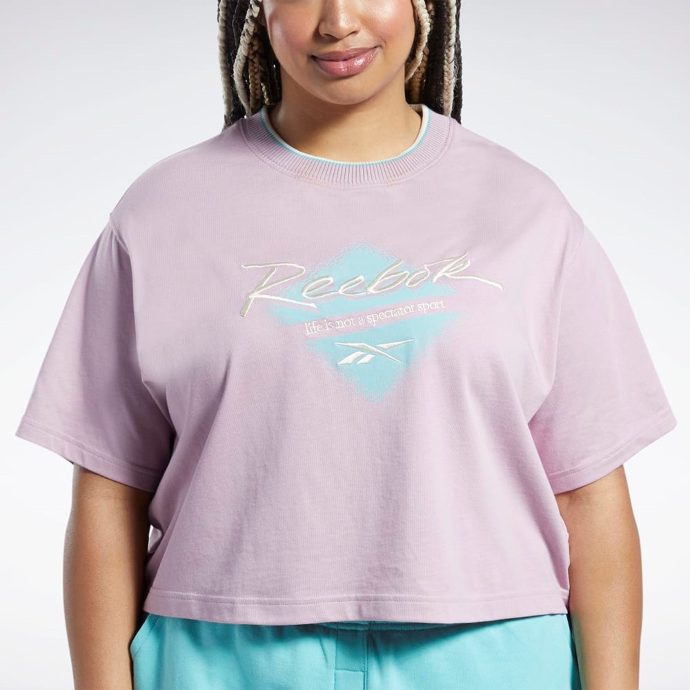 Reebok Classics Grafika T-Shirt (Plus Size) Infused Lilac | CYAHK2583