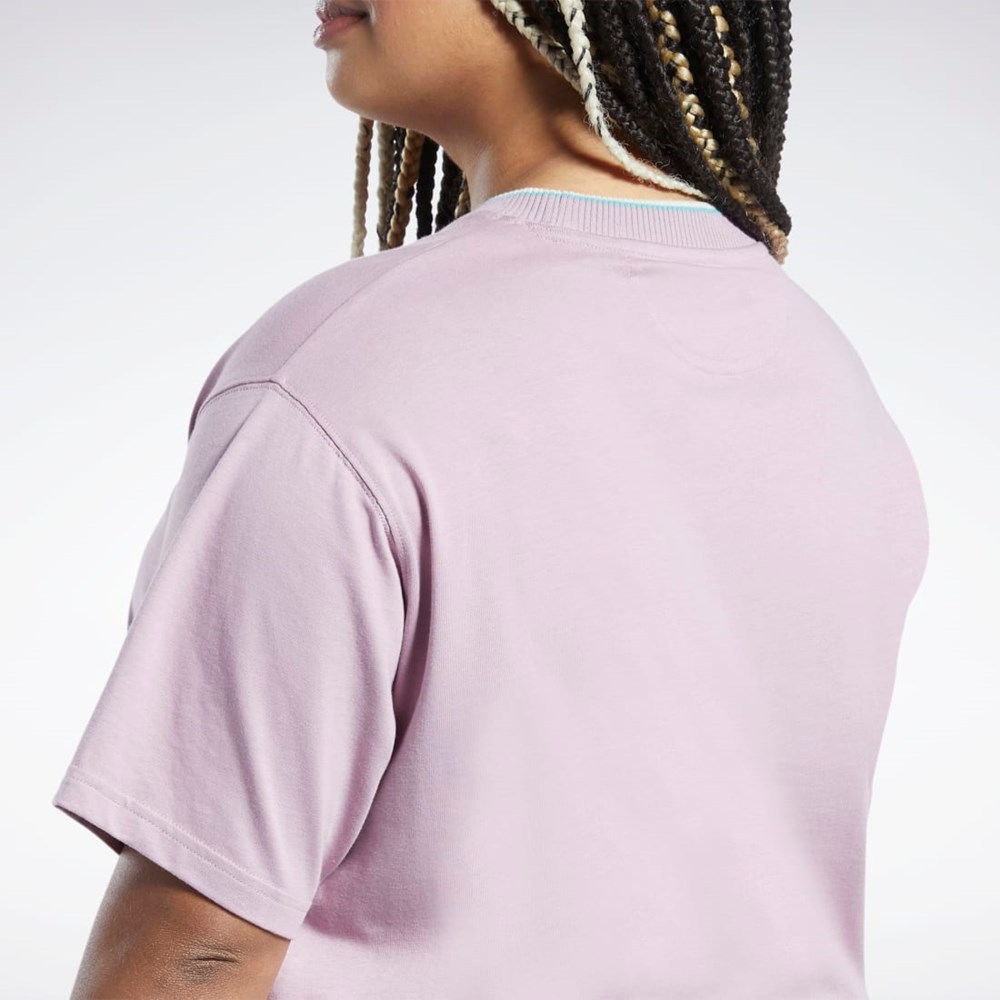 Reebok Classics Grafika T-Shirt (Plus Size) Infused Lilac | CYAHK2583