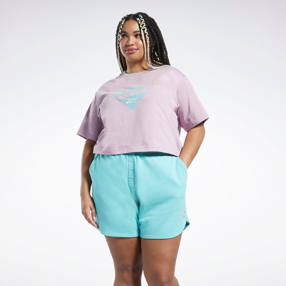 Reebok Classics Grafika T-Shirt (Plus Size) Infused Lilac | CYAHK2583