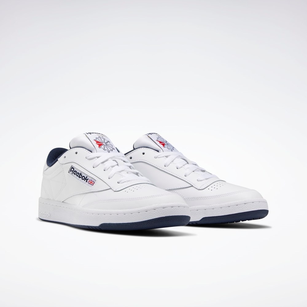 Reebok Club C 85 Shoes Biele Námornícka Modrá | EXPOI9643