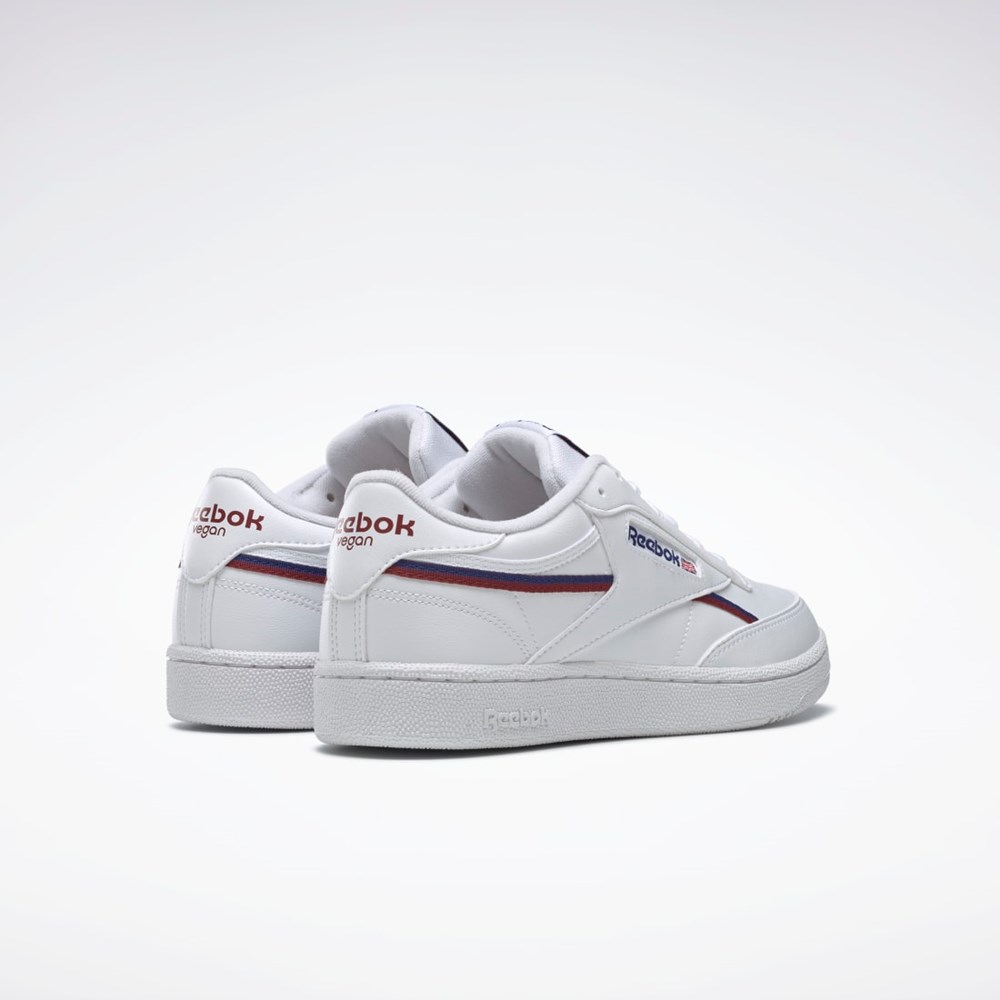 Reebok Club C 85 Vegánske Shoes Biele Bordove | HQZCY1380