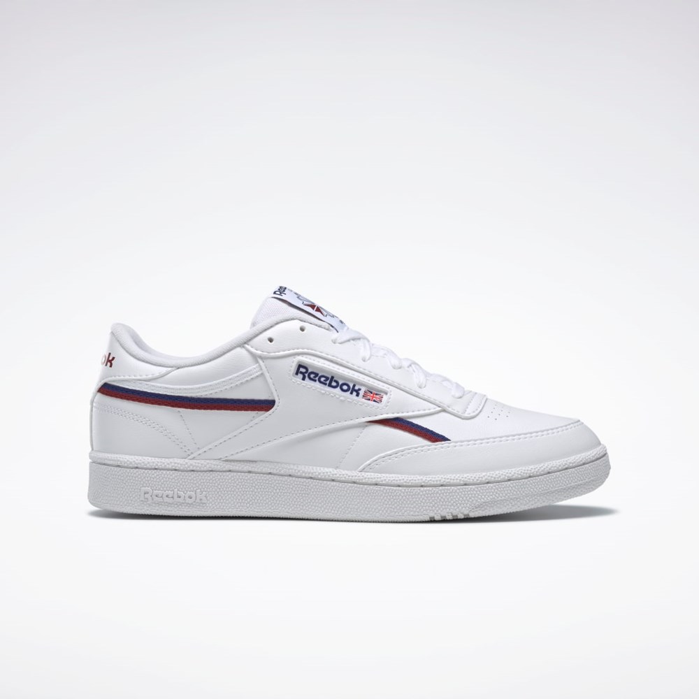 Reebok Club C 85 Vegánske Shoes Biele Bordove | HQZCY1380