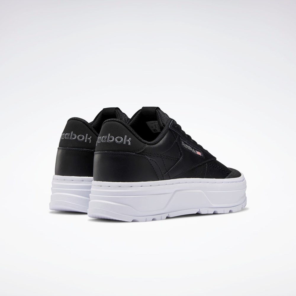 Reebok Club C Double GEO Shoes Čierne Čierne Biele | QHGNO6014