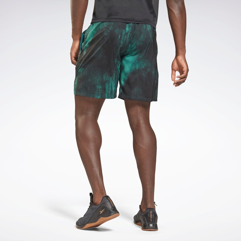 Reebok Epic Lahke Printed Tréningová Shorts Midnight Pine | YKMZG2961