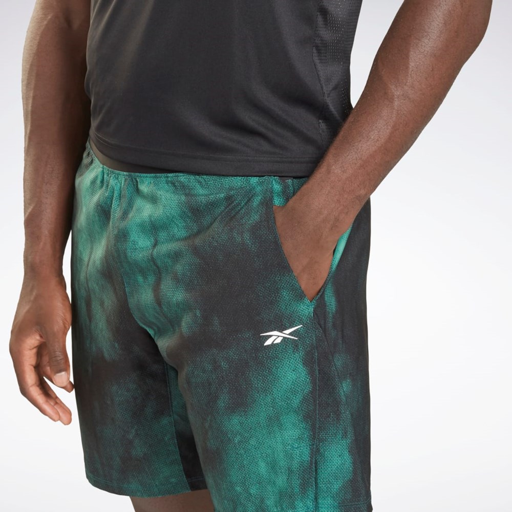 Reebok Epic Lahke Printed Tréningová Shorts Midnight Pine | YKMZG2961