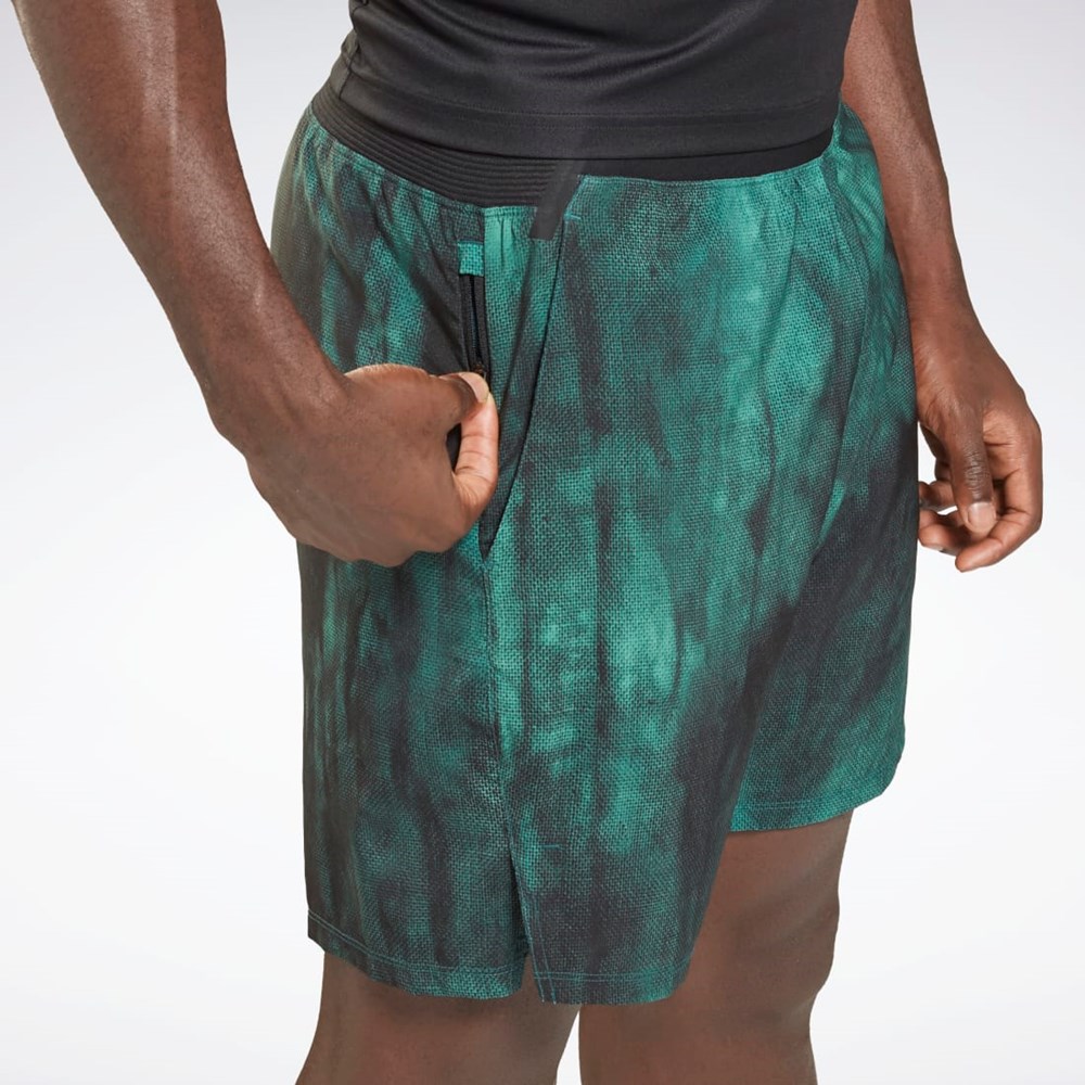 Reebok Epic Lahke Printed Tréningová Shorts Midnight Pine | YKMZG2961