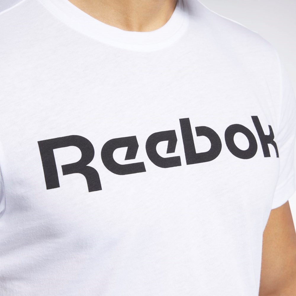 Reebok Grafika Series Linear Logo Tee Biele | RXGDQ3079