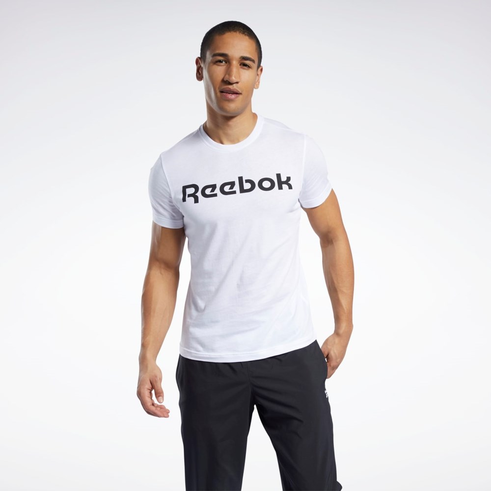 Reebok Grafika Series Linear Logo Tee Biele | RXGDQ3079