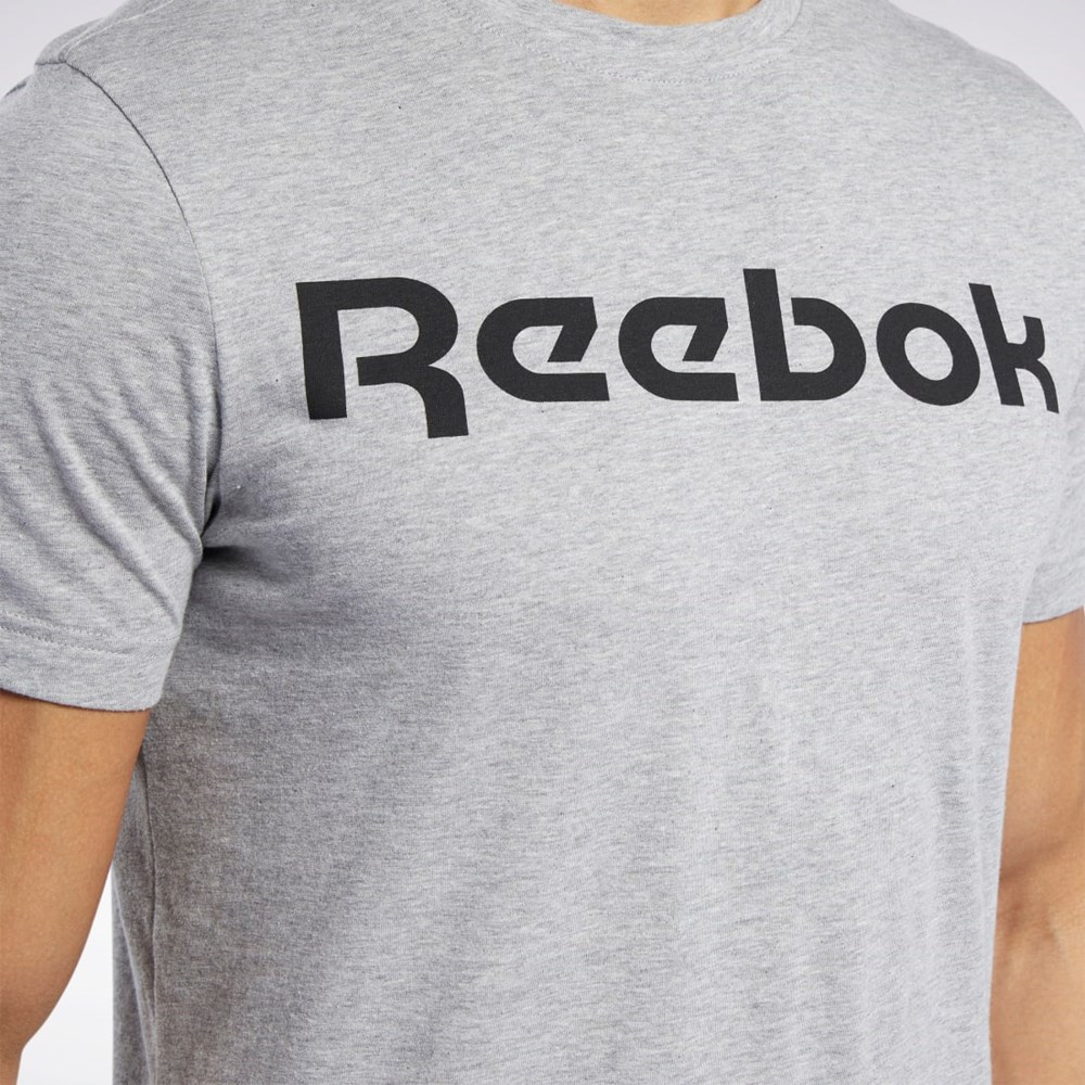 Reebok Grafika Series Linear Logo Tee Siva | BOJFX1248