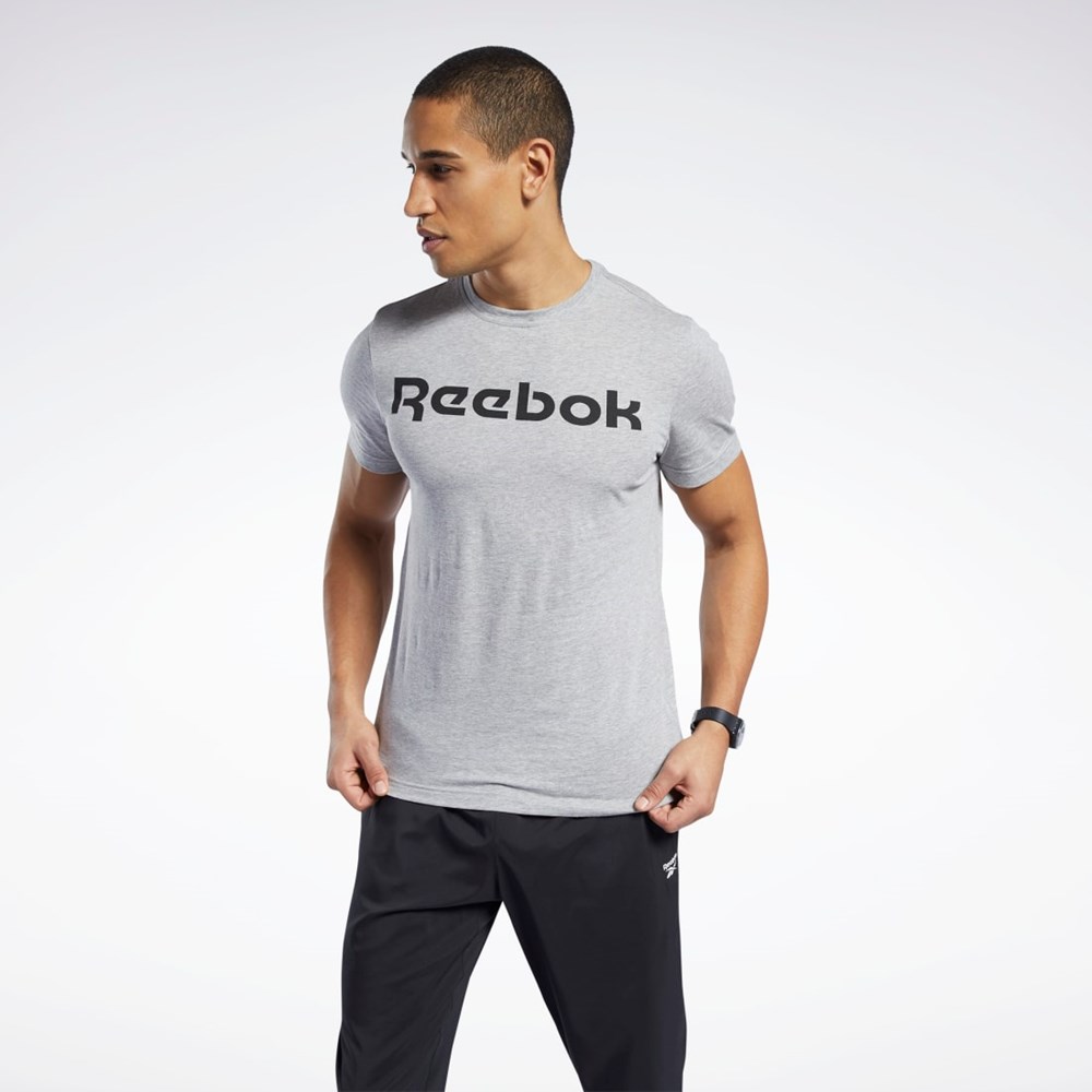 Reebok Grafika Series Linear Logo Tee Siva | BOJFX1248