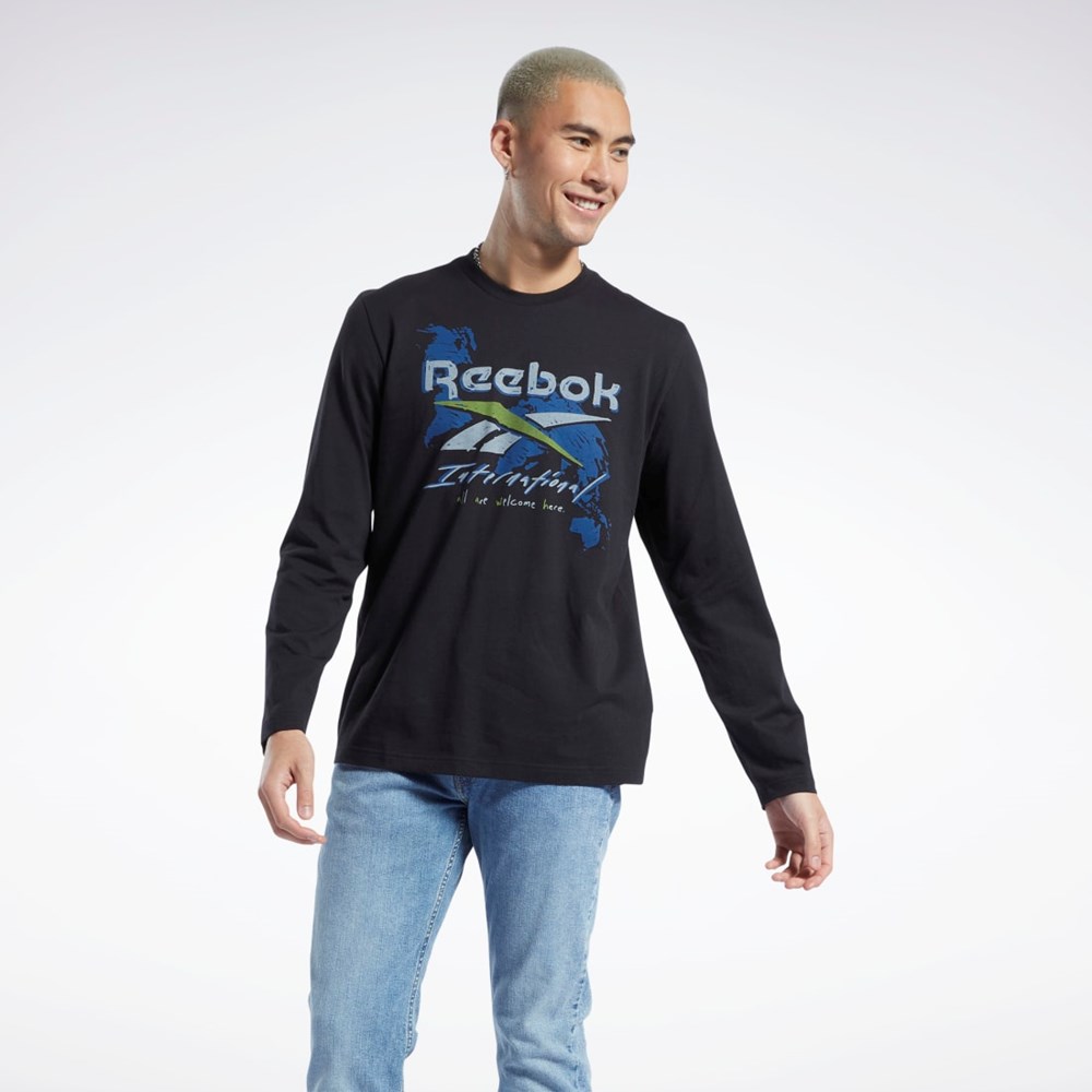 Reebok Grafika Series Pre-Season Long Sleeve T-Shirt Čierne | KBLSO2658