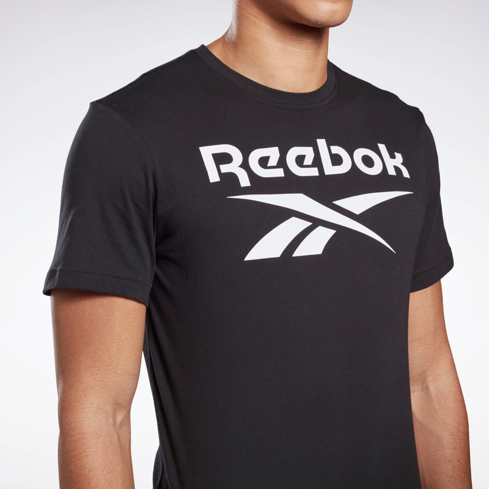 Reebok Grafika Series Reebok Stacked Tee Čierne | HUMRW5962