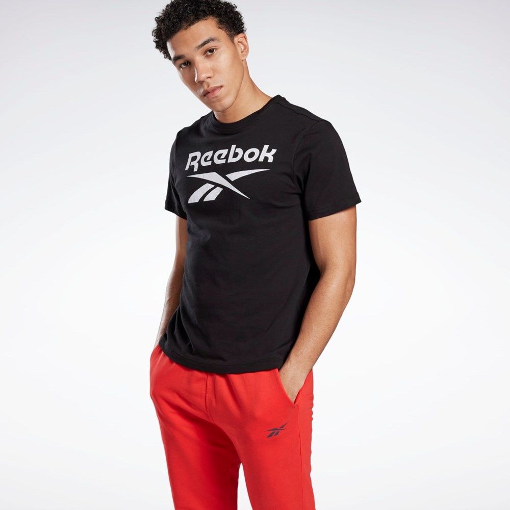 Reebok Grafika Series Reebok Stacked Tee Čierne | HUMRW5962