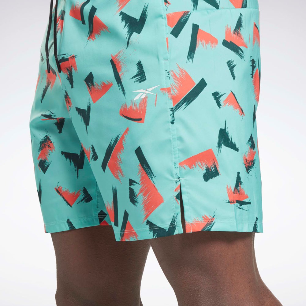 Reebok Grafika Speed 2.0 Shorts Semi Classic Teal | XNOVM3896