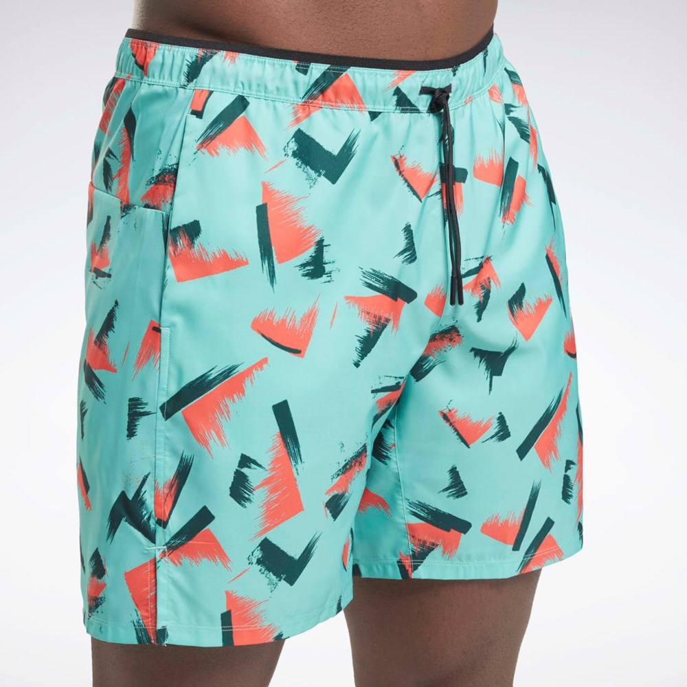 Reebok Grafika Speed 2.0 Shorts Semi Classic Teal | XNOVM3896