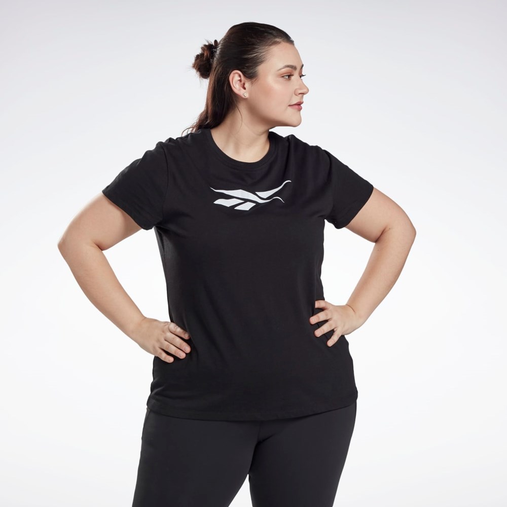 Reebok Grafika Vector T-Shirt (Plus Size) Čierne | SWRYJ4039