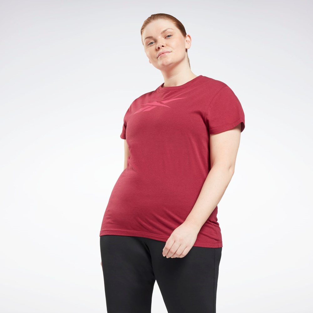 Reebok Grafika Vector T-Shirt (Plus Size) Punch Berry | YFPQS7508