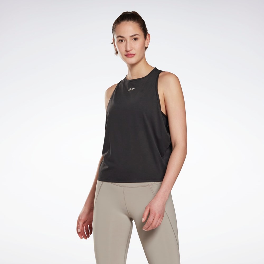 Reebok Joga Long Tank Top Čierne | LKUHJ5720