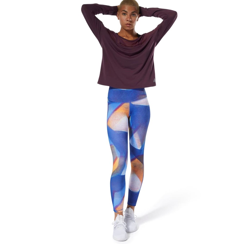 Reebok Joga Lux Bold High-Rise Tights Crushed Cobalt | QWODZ4138