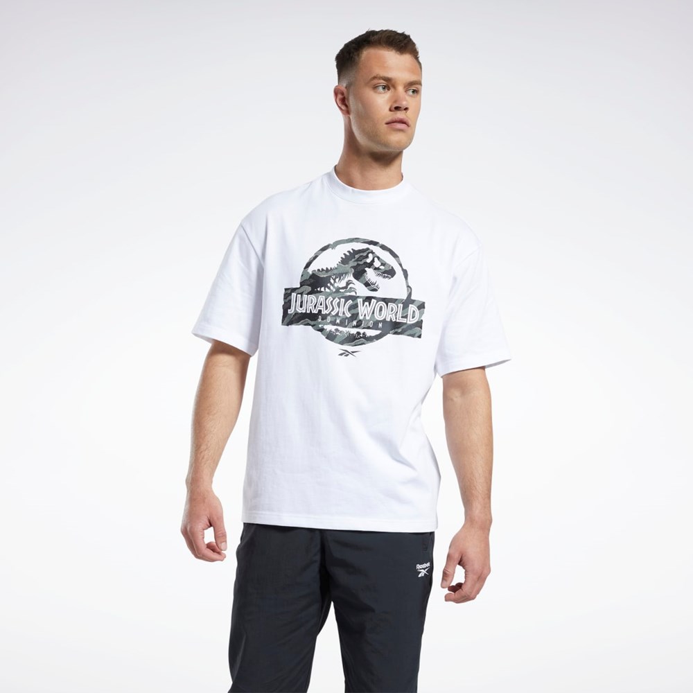 Reebok Jurassic World T-Shirt Biele | QLBHC9546