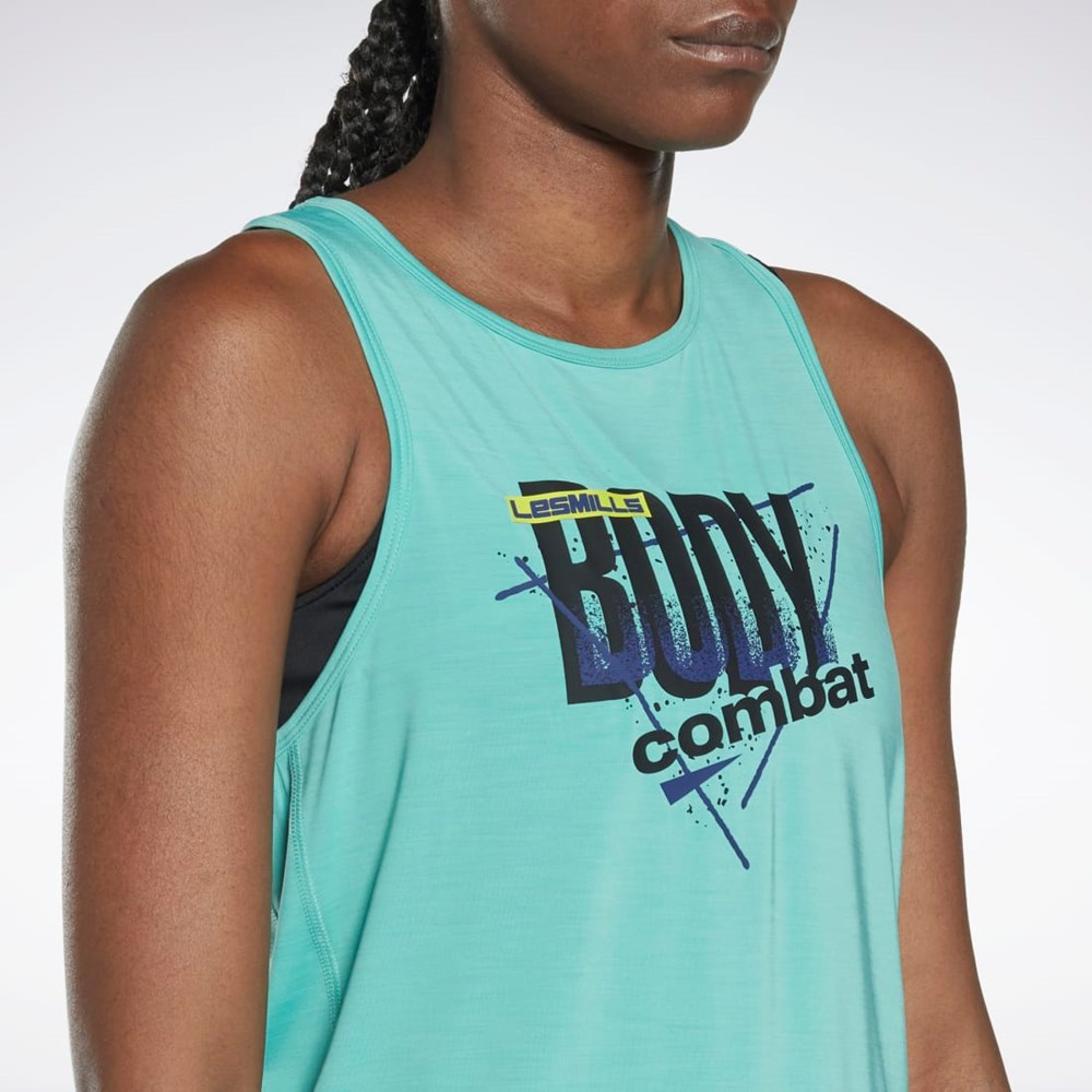 Reebok Les Mills® BodyCombat® ACTIVCHILL Grafika Tank Top Semi Classic Teal | KNATI8176