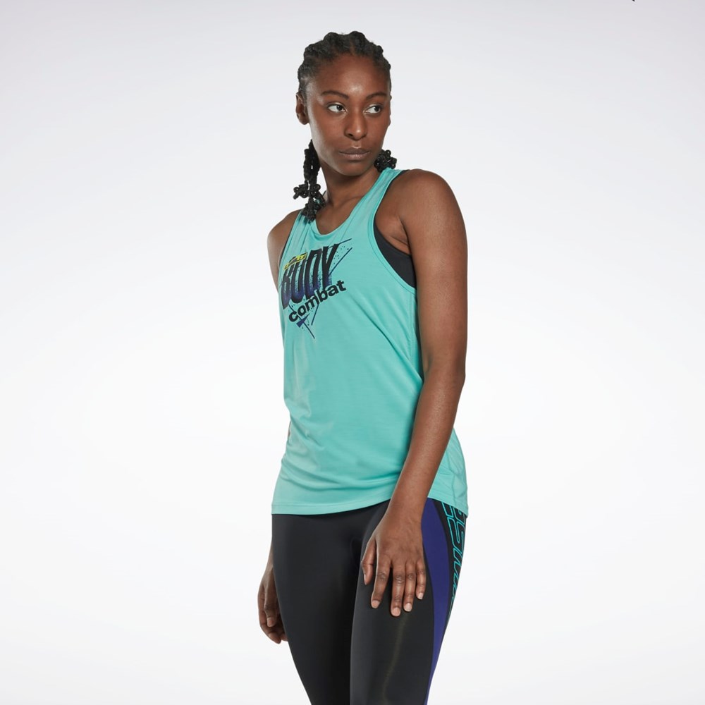 Reebok Les Mills® BodyCombat® ACTIVCHILL Grafika Tank Top Semi Classic Teal | KNATI8176