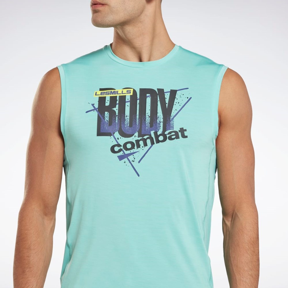 Reebok Les Mills® BodyPump® Activchill Tank Top Semi Classic Teal | HAKRO0142