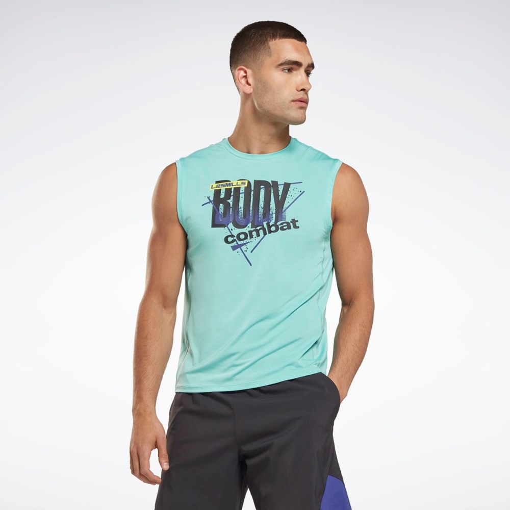 Reebok Les Mills® BodyPump® Activchill Tank Top Semi Classic Teal | HAKRO0142