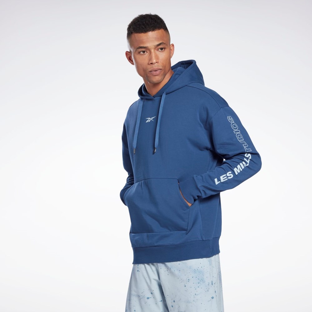 Reebok Les Mills® DreamBlend Bavlnene Hoodie Modre | QMWCE1049