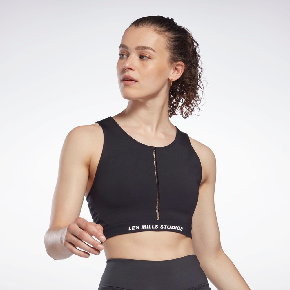 Reebok Les Mills® Lux Perform Crop Top Čierne | ZIDCL8267