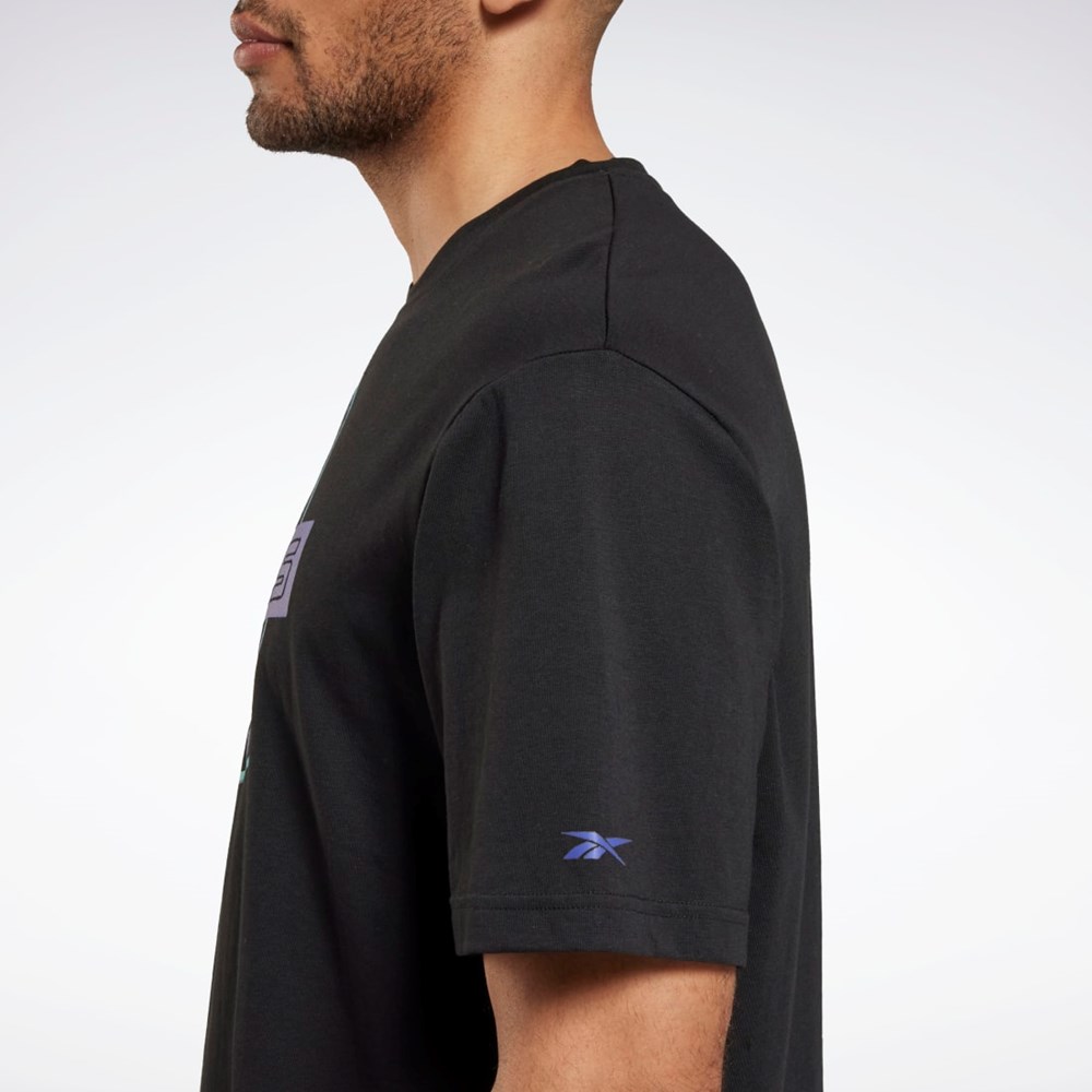 Reebok Les Mills® Oversized Grafika T-Shirt Čierne | WUOTY0316