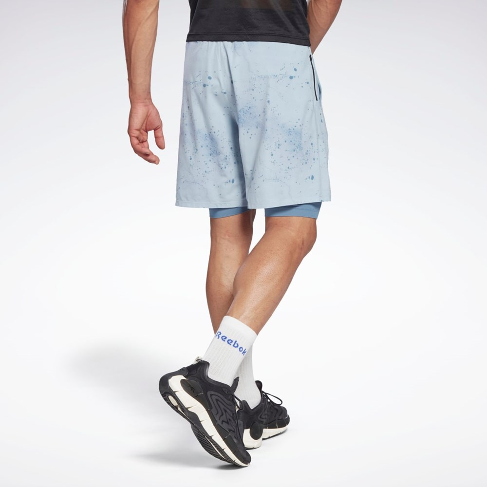 Reebok Les Mills® Strength Two-in-One Shorts Siva | VDHQZ2398