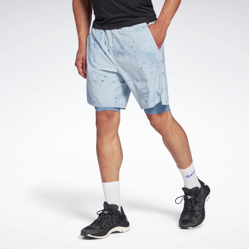 Reebok Les Mills® Strength Two-in-One Shorts Siva | VDHQZ2398