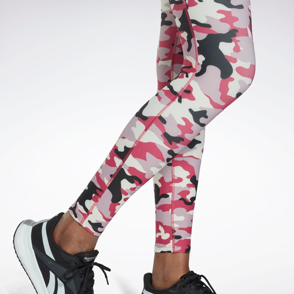 Reebok Lux Bold Camo Print Tights Ruzove | YLDUE5907