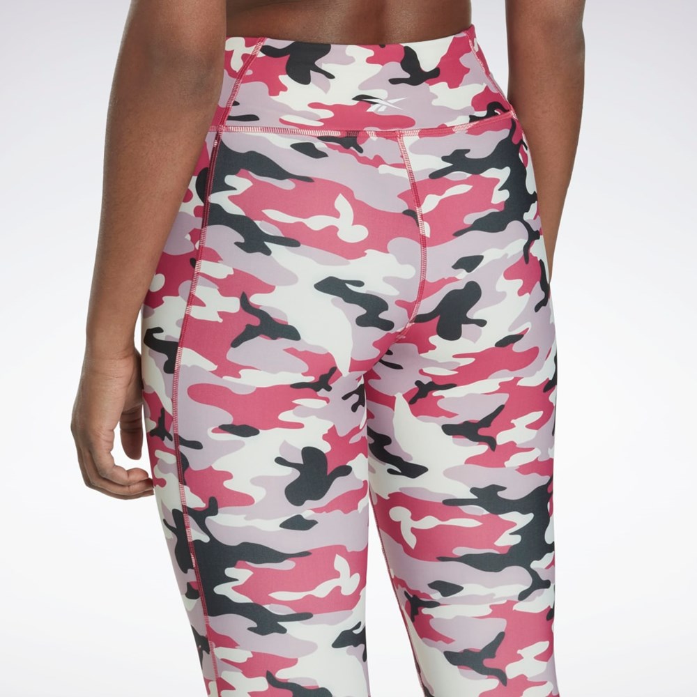 Reebok Lux Bold Camo Print Tights Ruzove | YLDUE5907