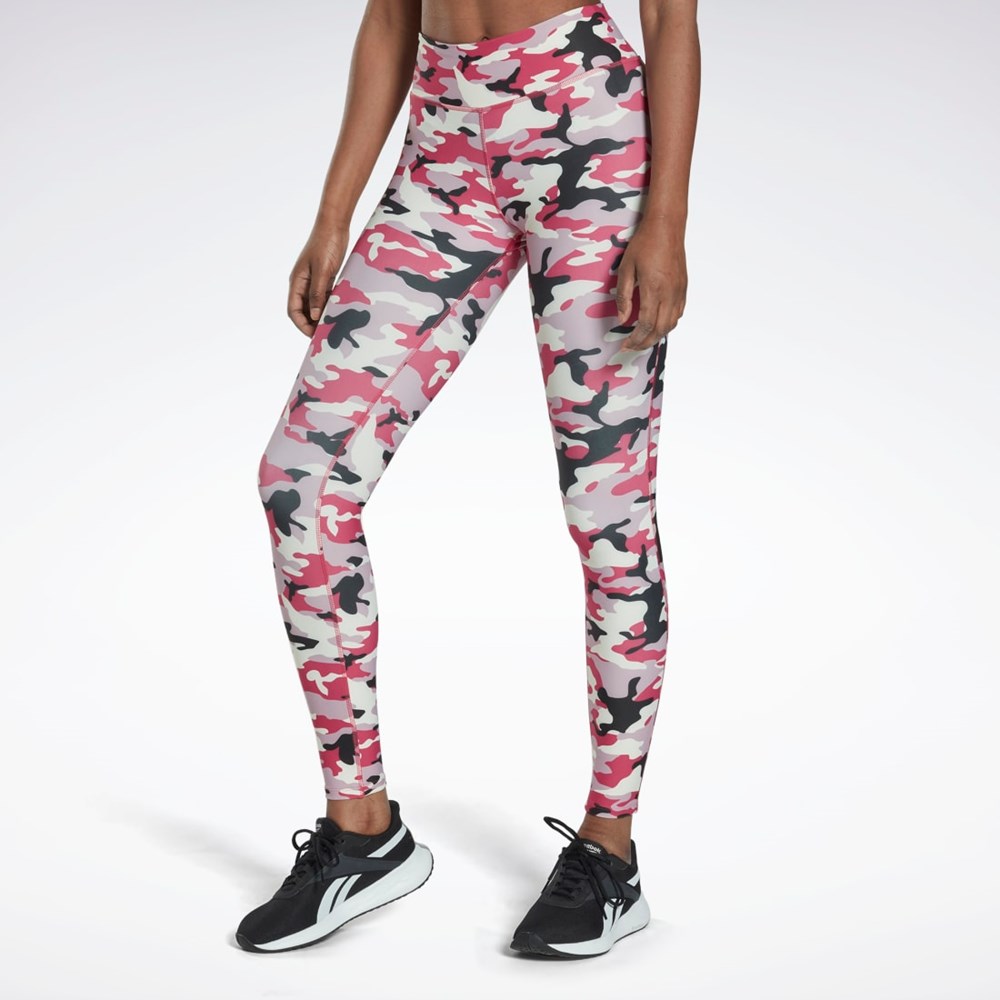 Reebok Lux Bold Camo Print Tights Ruzove | YLDUE5907